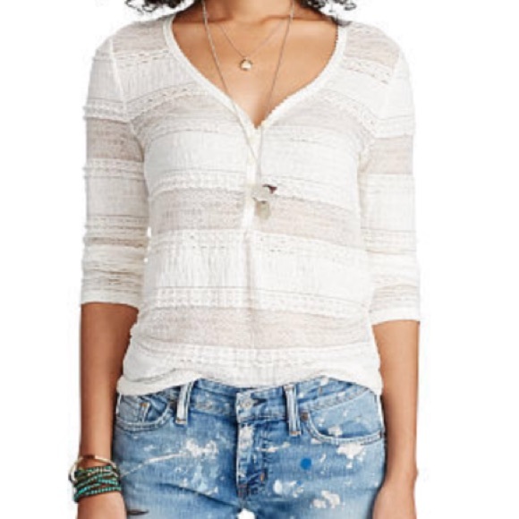 Denim & Supply Ralph Lauren Tops - Denim & Supply Ralph Lauren Lace Henley Top